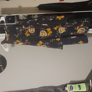 Floral cold shoulder long sleeve dress